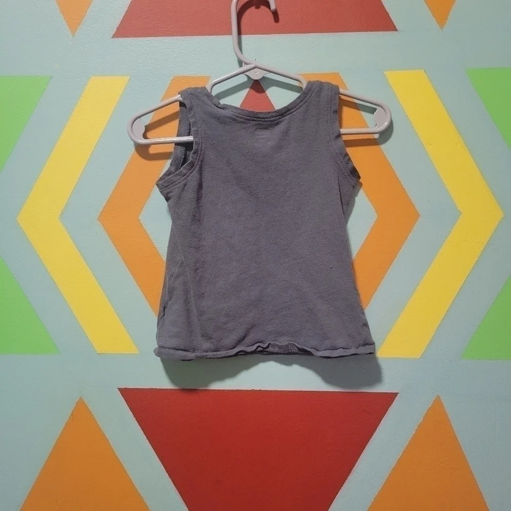 Old Navy Girl's Gray & Golden Lettering Heart Dad Tank Top Size 2T